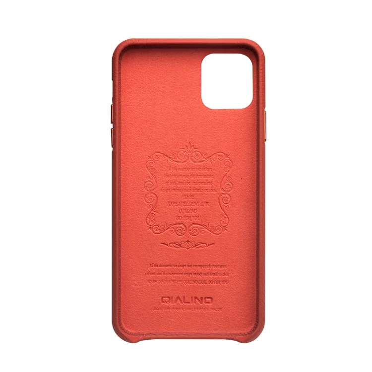 QIALINO Litchi Texture Texture Véritable Case En Cuir Pour IPhone 11 Pro 5,8 Pouces (2019) - Orange