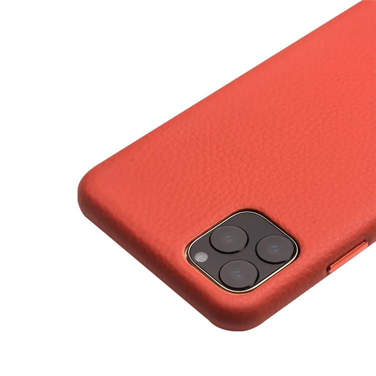 QIALINO Litchi Texture Texture Véritable Case En Cuir Pour IPhone 11 Pro 5,8 Pouces (2019) - Orange