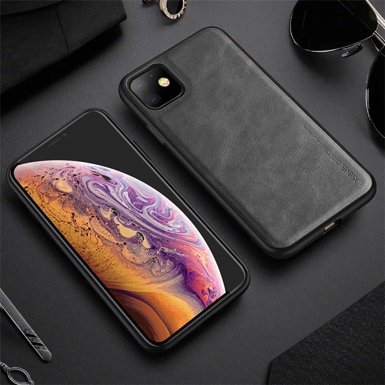 X-LEVEL Vintage Style PU Leather Coated TPU Mobile Phone Cover Shell for iPhone 11 6.1-inch - Grey