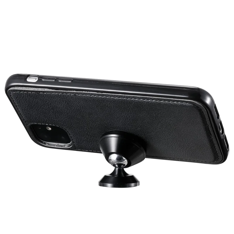 For iPhone 11 Case 2 in 1 Detachable Magnetic Leather Wallet Mobile Cover with Strap - Black