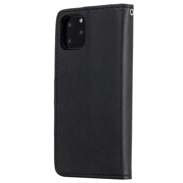 KT Leather Series-3 Magnetic Wallet Leather Phone Case per iPhone 11 Pro 5.8 pollici - Nero