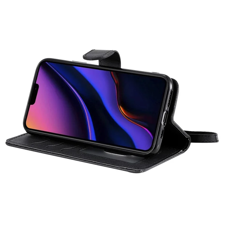 KT Leather Series-3 Magnetic Wallet Leather Phone Case per iPhone 11 Pro 5.8 pollici - Nero