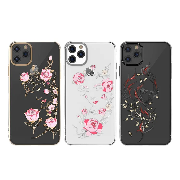 Kavaro Flower Fairy Rhinestone Decor PC Téléphone PC Couverture Apple Iphone 11 Pro 5,8 Pouces - Manjo