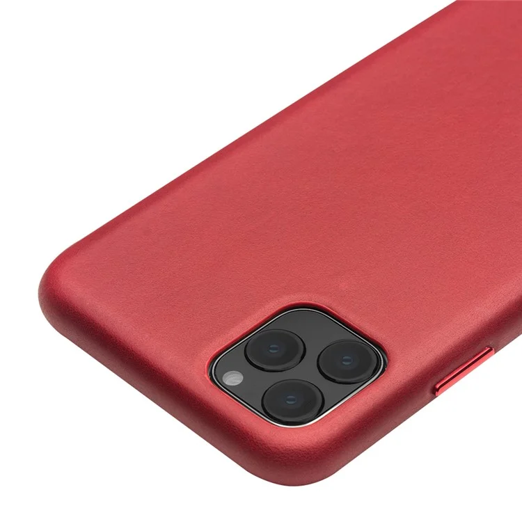 Qialino Para Iphone 11 Pro Genuine Cowhide Leather Back Cind Acessório de Telefone Celular - Vermelho