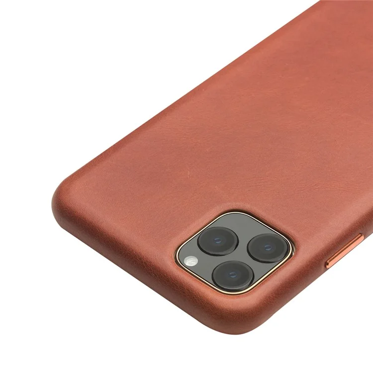 Qialino Genuine Cowhide Leather Telephide Back Case Cell Teléfono Celular Para Iphone 11 Pro 5.8 Pulgadas - Marrón