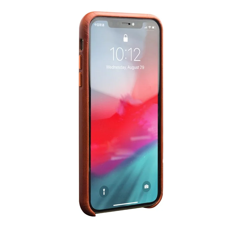 Qialino Genuine Cowhide Leather Telephide Back Case Cell Teléfono Celular Para Iphone 11 Pro 5.8 Pulgadas - Marrón