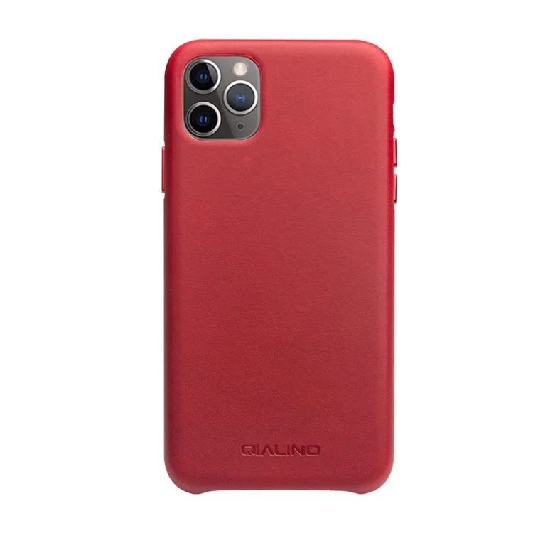 Caso De Volta Do Telefone De Couro Genuíno Qialino Para Iphone 11 Pro Máximo 6,5 Polegadas - Vermelho