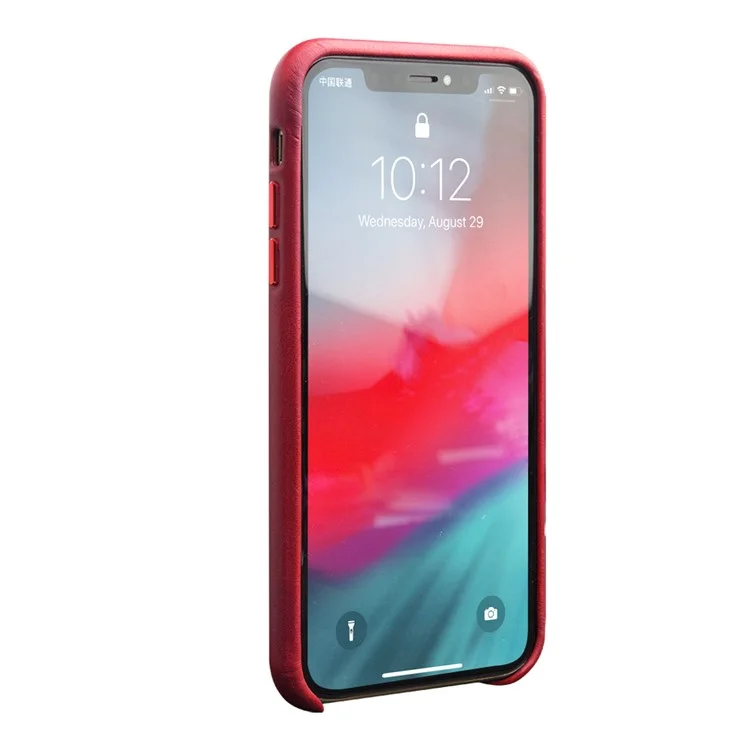 Caso De Volta Do Telefone De Couro Genuíno Qialino Para Iphone 11 Pro Máximo 6,5 Polegadas - Vermelho