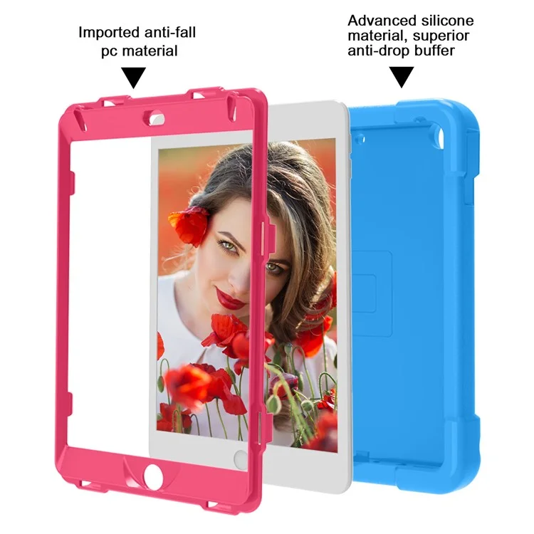 360° Swivel Kickstand PC + Silicone Tablet Shell for iPad mini (2019) 7.9 inch / mini 4 - Blue/Rose