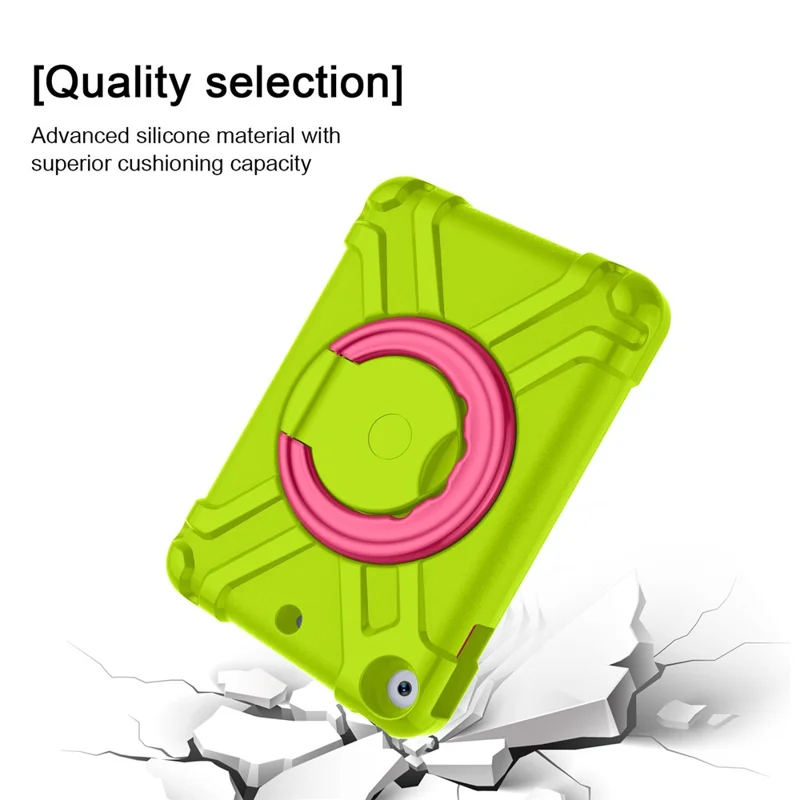 360° Swivel Kickstand PC + Silicone Tablet Shell for iPad mini (2019) 7.9 inch / mini 4 - Green/Rose