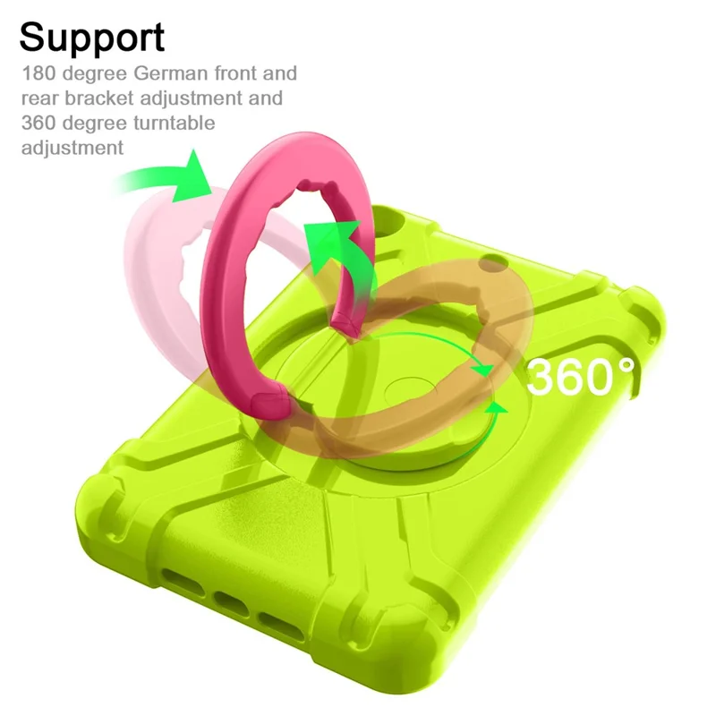 360° Swivel Kickstand PC + Silicone Tablet Shell for iPad mini (2019) 7.9 inch / mini 4 - Green/Rose