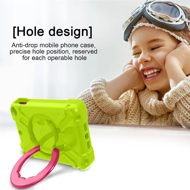 360° Swivel Kickstand PC + Silicone Tablet Shell for iPad mini (2019) 7.9 inch / mini 4 - Green/Rose