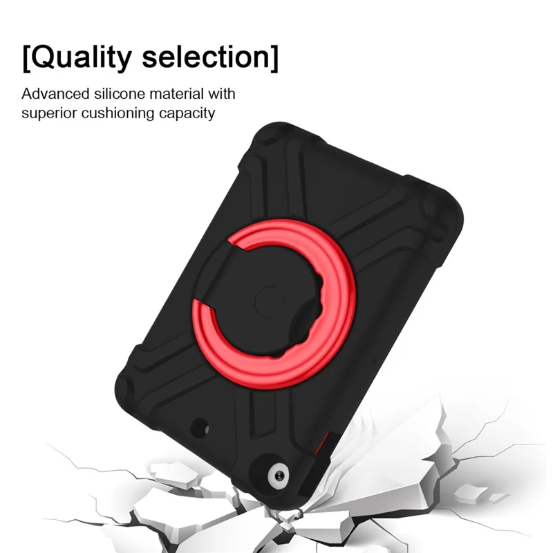 360° Swivel Kickstand PC + Silicone Tablet Shell for iPad mini (2019) 7.9 inch / mini 4 - Black/Red