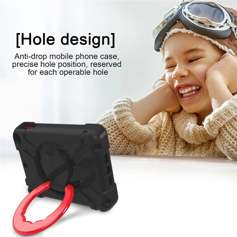 360° Swivel Kickstand PC + Silicone Tablet Shell for iPad mini (2019) 7.9 inch / mini 4 - Black/Red