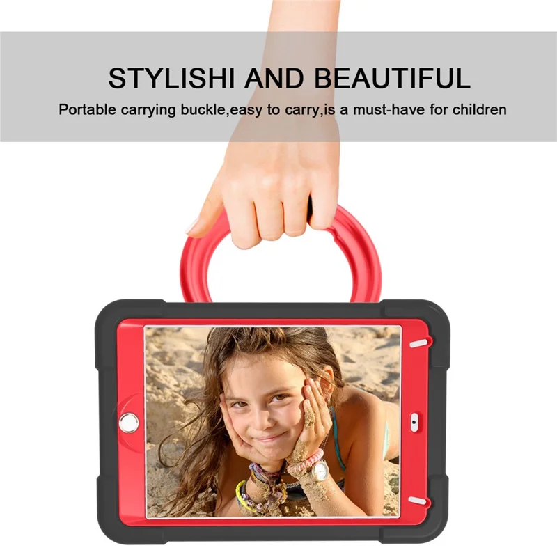 360° Swivel Kickstand PC + Silicone Tablet Shell for iPad mini (2019) 7.9 inch / mini 4 - Black/Red