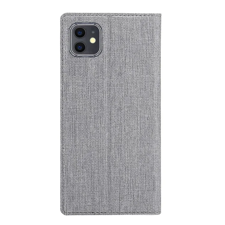 VILI DMX Cruz Teclate Stand Leather Holder Case Para Iphone 11 6,1 Polegadas - Cinza