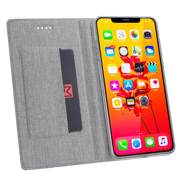 VILI DMX Cruz Teclate Stand Leather Holder Case Para Iphone 11 6,1 Polegadas - Cinza