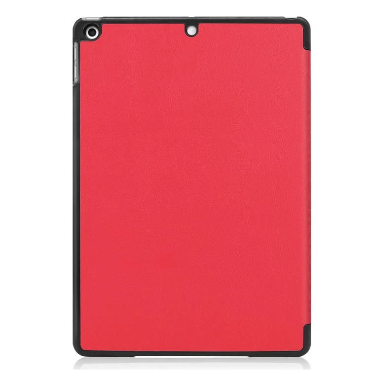 Étui de protection à rabat triple pour iPad 10,2 (2021) / (2020) / (2019) en cuir PU avec fonction de mise en veille/réveil automatique - Rouge
