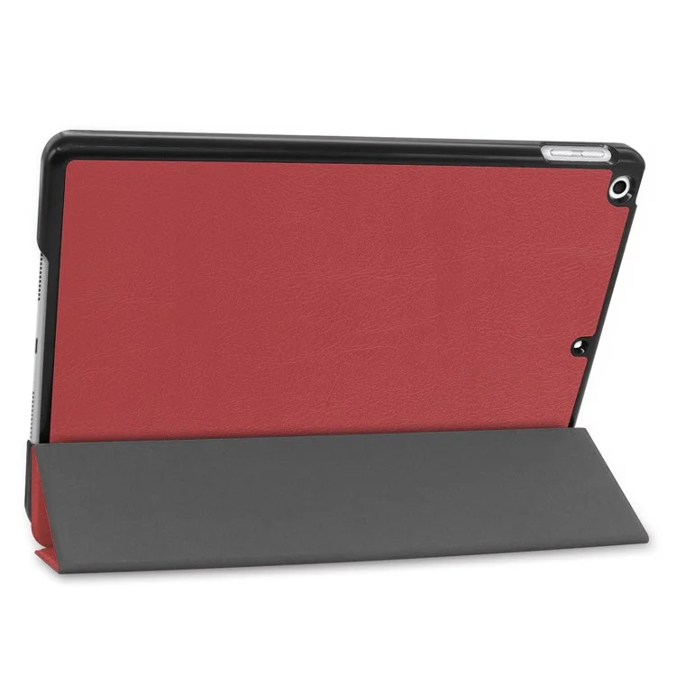 Tri-Fold-Stand-PU-Leder-Schutz-Smart Tablet-Abdeckung Mit Auto-Schlaf / Wake-Funktion Für IPad 10.2 (2021) / (2020) / (2019) - Weinrot