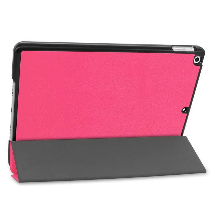 Étui de protection à rabat triplement pliant pour iPad 10.2 (2021) / (2020) / (2019) en cuir PU avec fonction de veille/réveil automatique - Rose