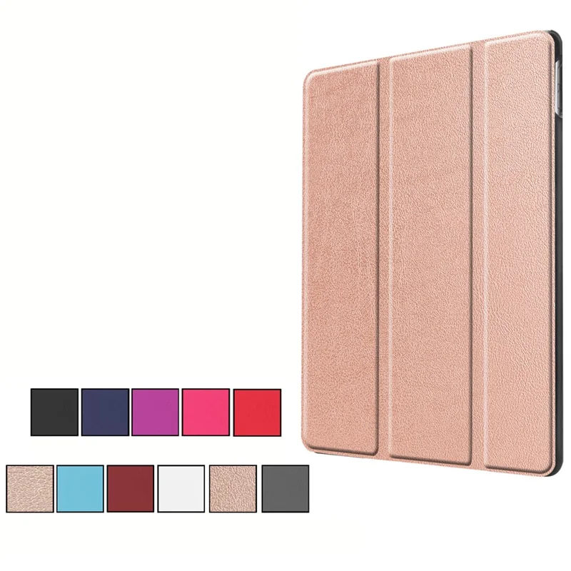 Tri-Fold Stand Tablet Cover for iPad 10.2 (2021) / (2020) / (2019) PU Leather Protective Smart Case with Auto Sleep / Wake - Rose Gold