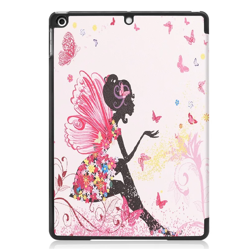 Fashionable Pattern Printing PU Leather Tri-fold Stand Tablet Case for iPad 10.2 (2021)/(2020)/(2019) - Beauty