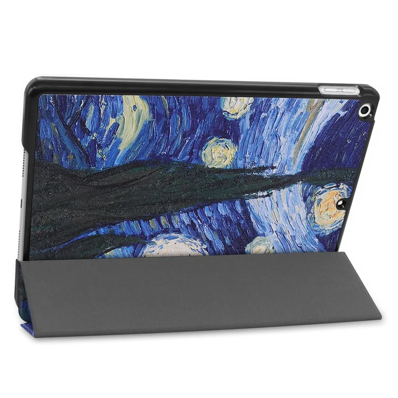 Fashionable Pattern Printing PU Leather Tri-fold Stand Tablet Case for iPad 10.2 (2021)/(2020)/(2019) - Abstract Painting