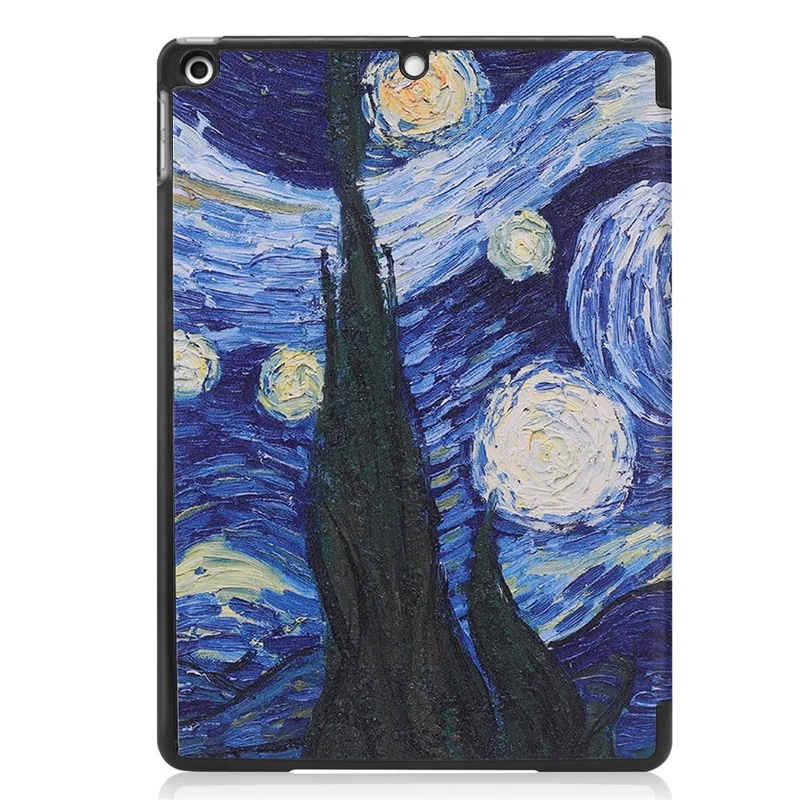 Fashionable Pattern Printing PU Leather Tri-fold Stand Tablet Case for iPad 10.2 (2021)/(2020)/(2019) - Abstract Painting