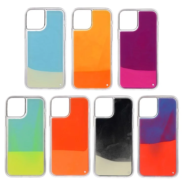 Luminous Dynamic Quicksand Shell Case Telefonabdeckung Für Iphone 11 6,1 Zoll - Lila Rose
