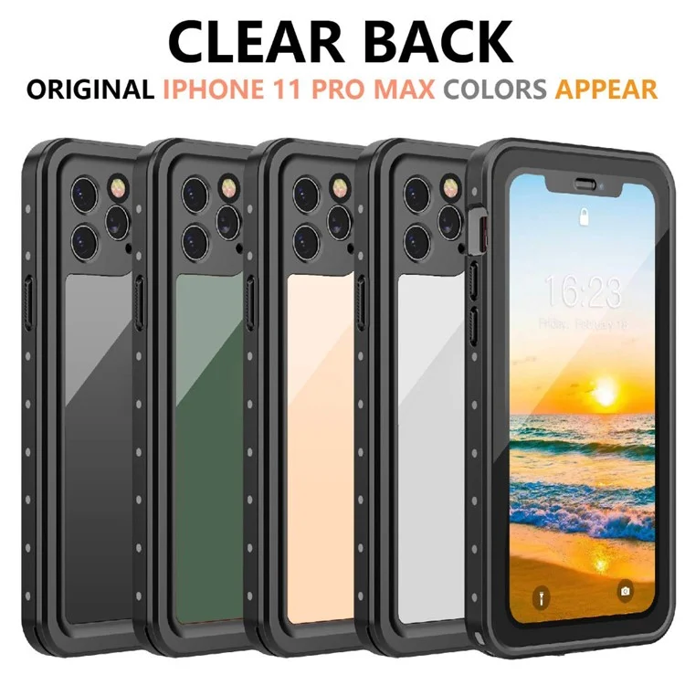 REDPEPPER Dot Series Dustproof Snowproof IP68 Waterproof Cover [Transparent Back] for iPhone 11 Pro Max 6.5 inch - White