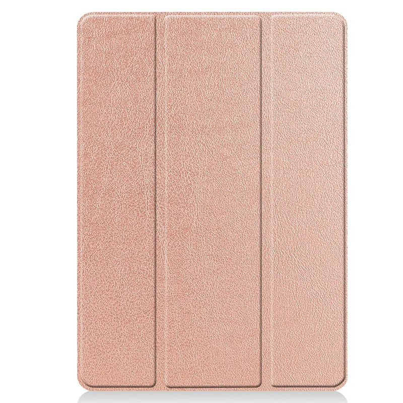 Leather Tablet Cover for iPad 10.2 (2021) / (2020) / (2019) Tri-Fold Stand Protection Case with Pen Slot - Rose Gold