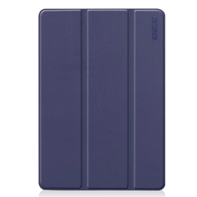 ENKAY HAT PRINCE Smart Leather Cover Shell with Tri-fold Stand Casing for iPad 10.2 (2021)/(2020)/(2019) - Dark Blue