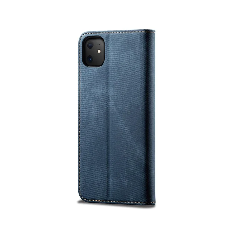 Vintage Jeans Texture Flip Leather Cover Para Iphone 11 6.1 Pulgadas (2019) - Azul