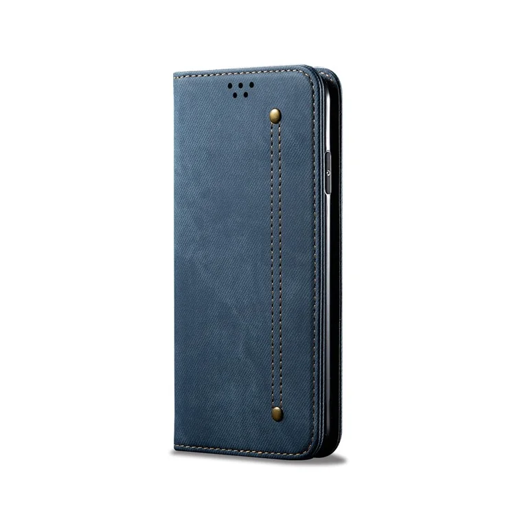 Vintage Jeans Texture Flip Leather Cover Para Iphone 11 6.1 Pulgadas (2019) - Azul