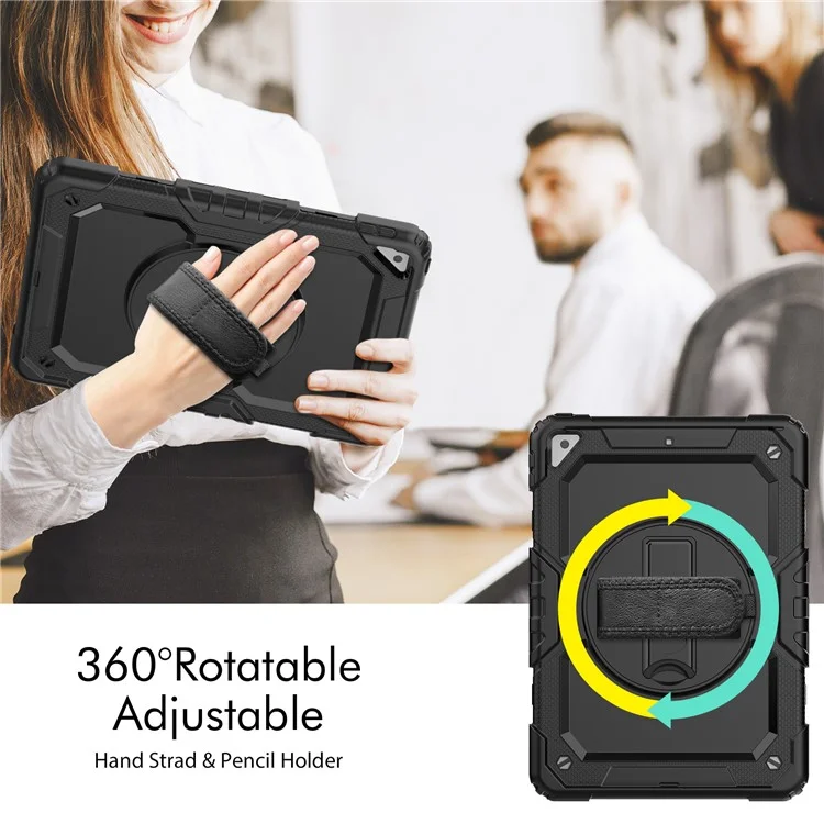 Handy Strap Combo Tablet Cover mit Schultergurt + Bildschirmschutz für iPad Air 10.5 Zoll (2019)/Pro 10.5 Zoll (2017) - Komplett Schwarz