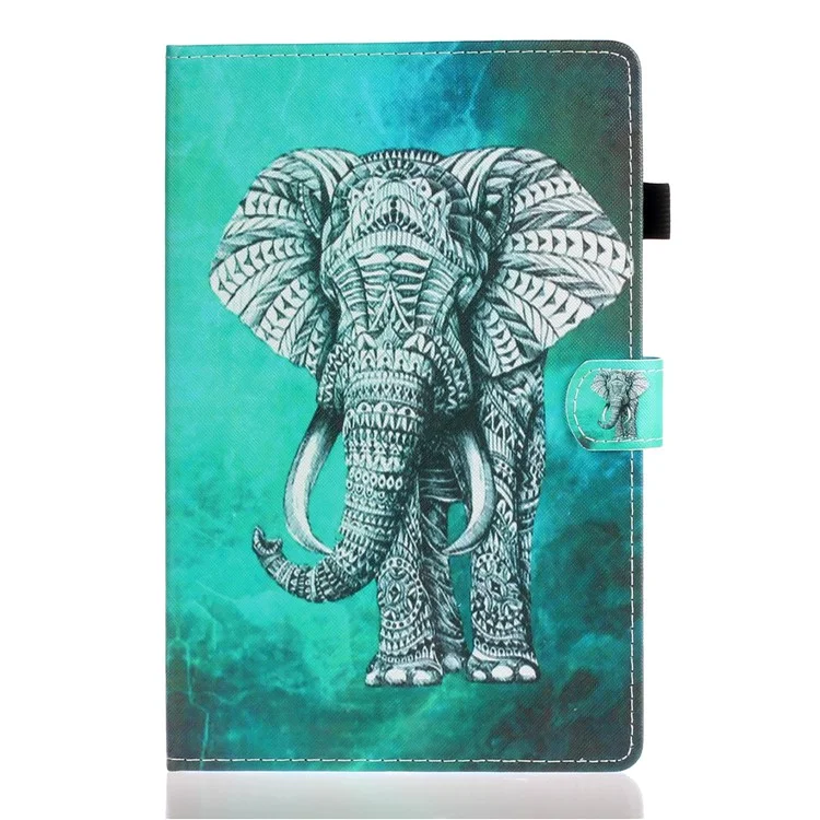 Stampa Casi di Tablet Elegante in Pelle PU Per Ipad 10.2 (2021)/(2020)/(2019) - Elefante