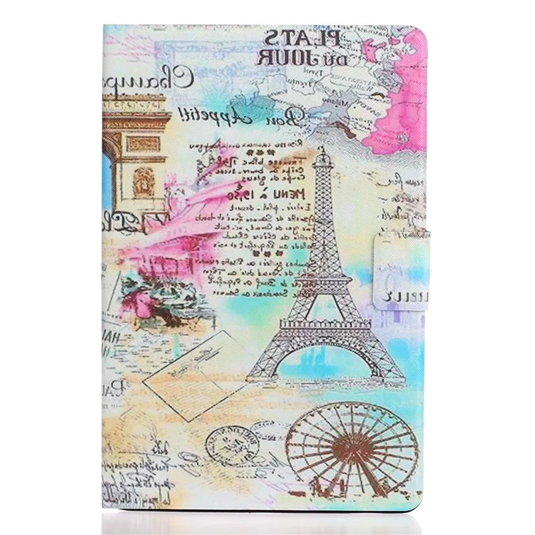 Pattern Printing PU Leather TPU Stand Tablet Casing with Card Slots for iPad 10.2 (2021)/(2020)/(2019) - Iron Tower