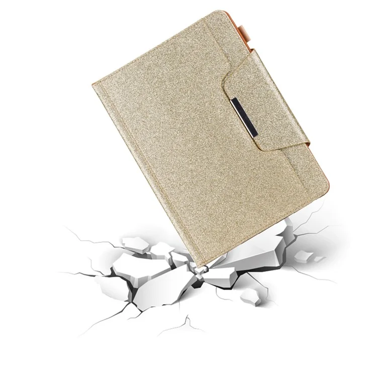 Metallschnalle Blitzpulver Brieftasche Lederständer Für Ipad 10.2 (2021)/(2020)/(2019)/Pro 10,5 Zoll (2017)/Air 10.5 Zoll (2019) - Gold