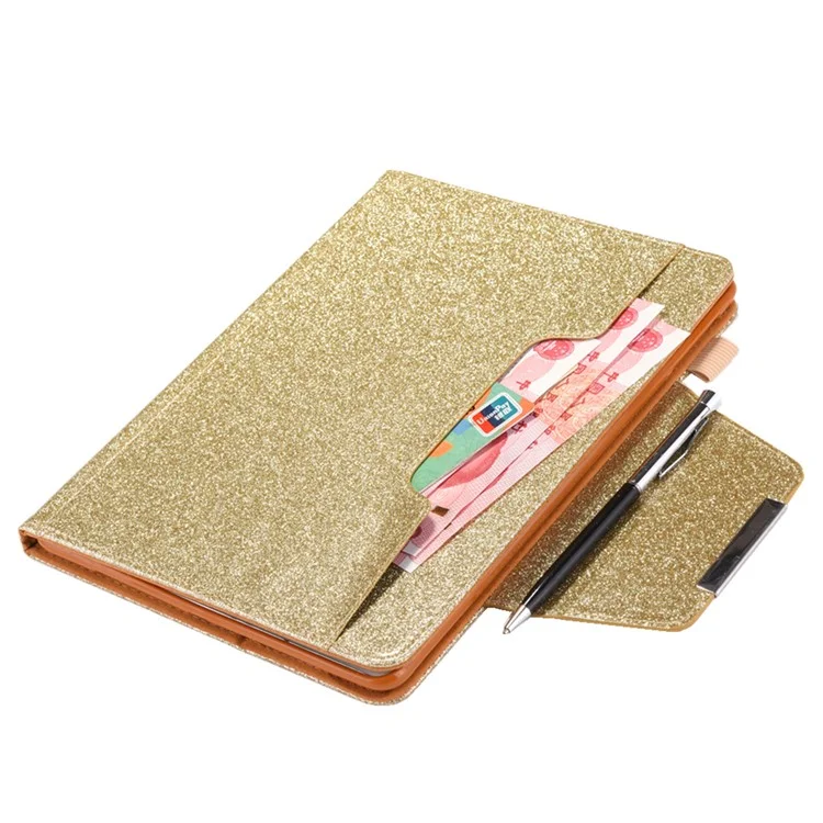 Metallschnalle Blitzpulver Brieftasche Lederständer Für Ipad 10.2 (2021)/(2020)/(2019)/Pro 10,5 Zoll (2017)/Air 10.5 Zoll (2019) - Gold