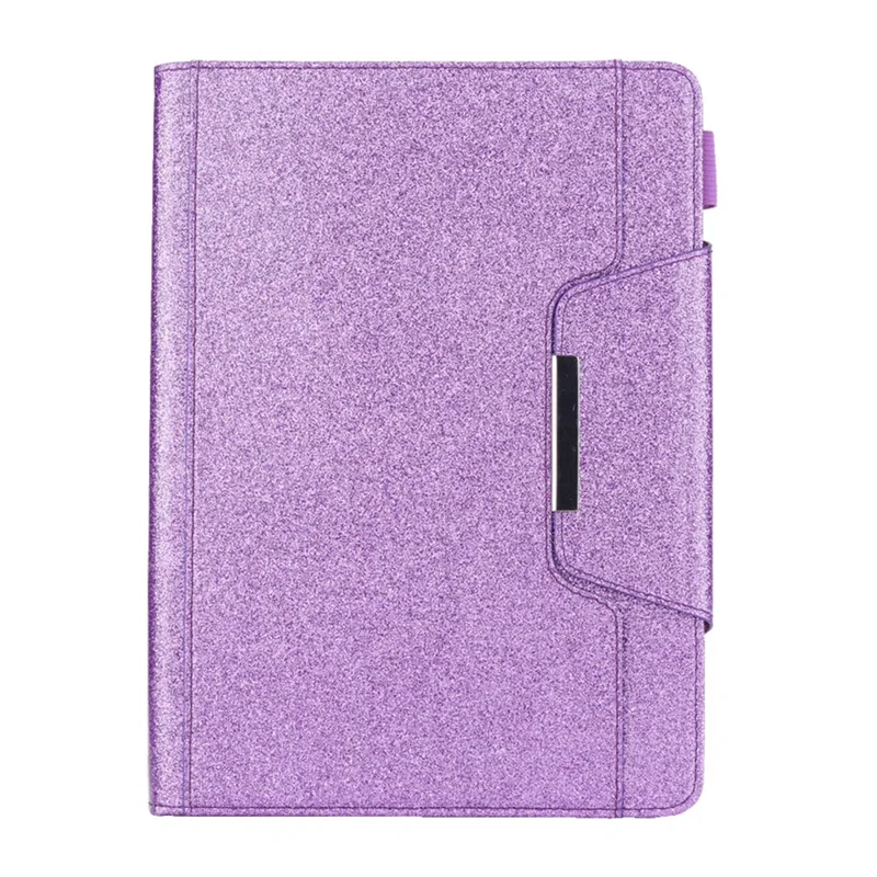 Metal Buckle Flash Powder Wallet Stand Leather Stand Cover for iPad 10.2 (2021)/(2020)/(2019)/Pro 10.5-inch (2017)/Air 10.5 inch (2019) - Purple