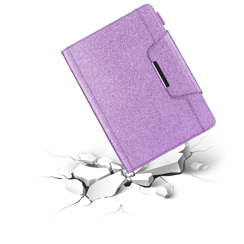 Metal Buckle Flash Powder Wallet Stand Leather Stand Cover for iPad 10.2 (2021)/(2020)/(2019)/Pro 10.5-inch (2017)/Air 10.5 inch (2019) - Purple