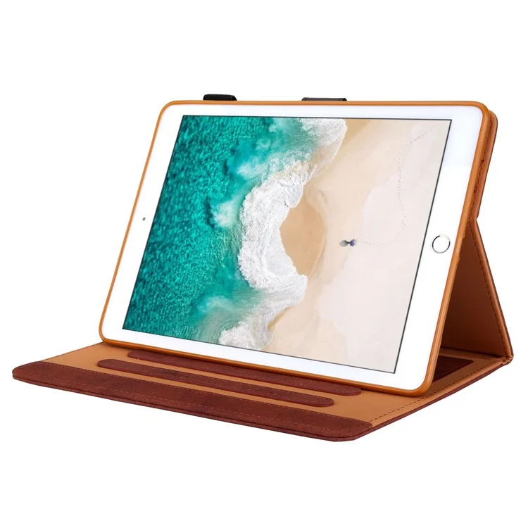 PU-Leder-Tablet-Hülle mit Kartenfächern für Apple iPad 10.2 (2021)/(2020)/(2019)/Pro 10.5 Zoll (2017)/Air 10.5 Zoll (2019) - Braun