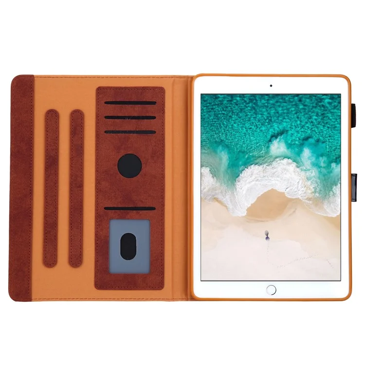 PU-Leder-Tablet-Hülle mit Kartenfächern für Apple iPad 10.2 (2021)/(2020)/(2019)/Pro 10.5 Zoll (2017)/Air 10.5 Zoll (2019) - Braun