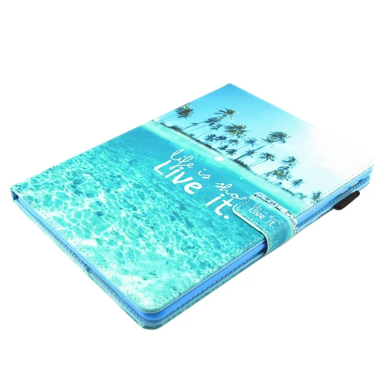 Gemustertes PU-Leder-Standfutteral für Apple iPad 10.2 (2021)/(2020)/(2019)/Pro 10.5 Zoll (2017)/Air 10.5 Zoll (2019)/Pro 10.5 Zoll (2017)/Air 10.5 Zoll (2019) - Strand
