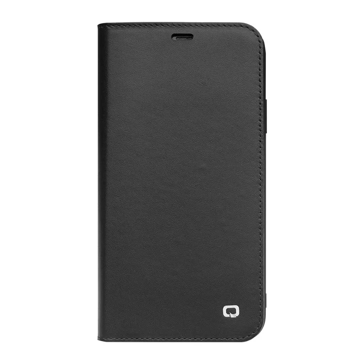 Qialino Para IPhone 11 Pro 5.8 Pulgadas Top Cuero De Vaca CUBIERTE CUBIERTA DE CUBIERTA DE CUBIERTA DE PROTECCIÓN COMPLETA FOLIO FLIP Caja - Negro