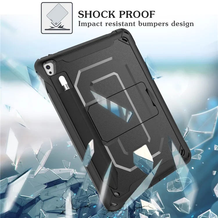 Anti-drop Kickstand PC + Case с Держателем Ручки Для Ipad Air 2/iPad Pro 9,7 Дюйма (2016) - Черный