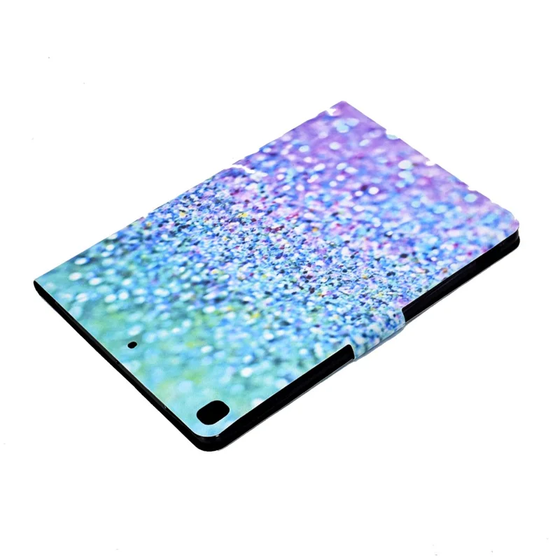 Full-Body Protection Pattern Printing PU Leather Stand Folio Tablet Cover with Card Holders for Apple iPad 10.2 (2021) / (2020) / (2019) - Purple/Blue