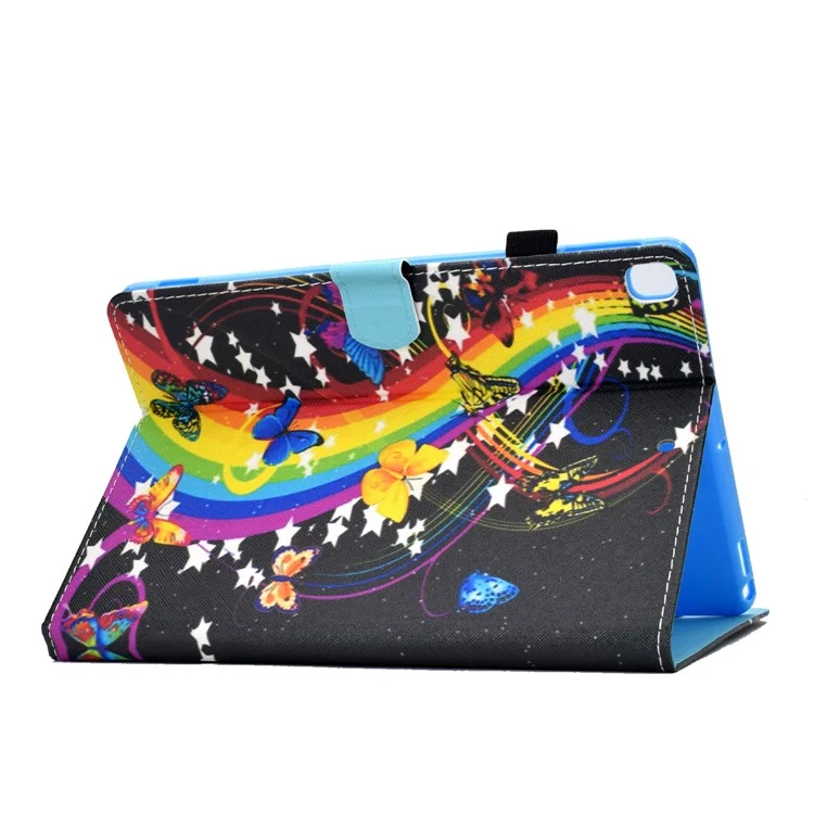 Pattern Printing Leather Card Holder Tablet Shell for iPad 10.2 (2021)/(2020)/(2019) - Rainbow and Butterflies