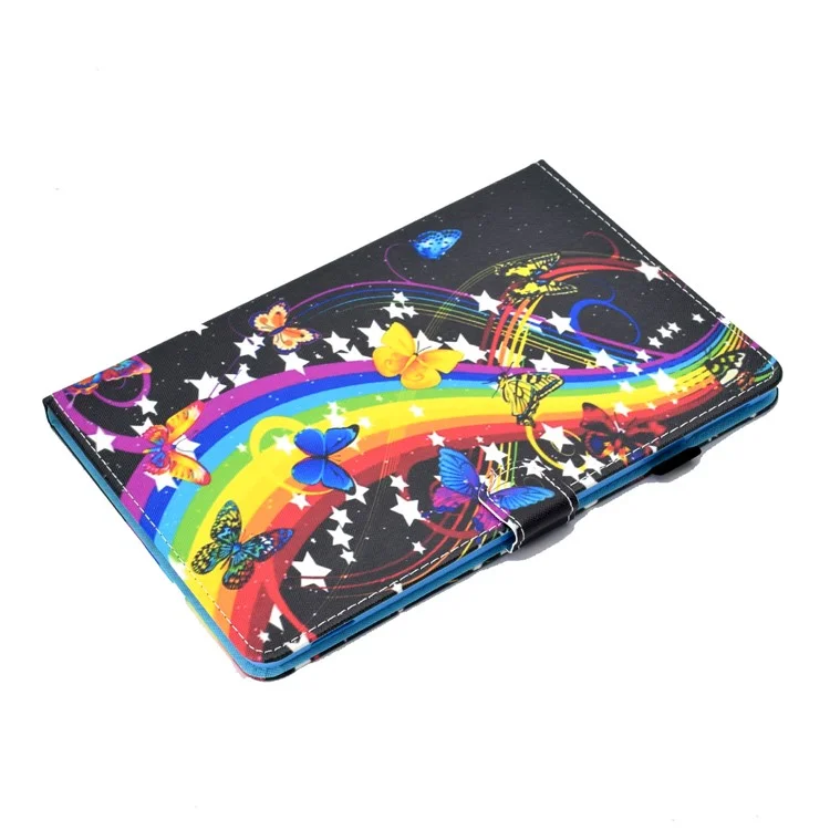 Pattern Printing Leather Card Holder Tablet Shell for iPad 10.2 (2021)/(2020)/(2019) - Rainbow and Butterflies