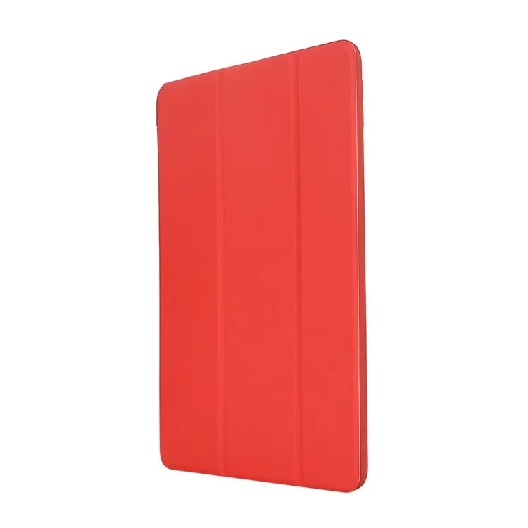 Tri-fold Stand Silicone + Leather Universal Protective Tablet Cover with Auto Wake / Sleep for iPad 10.2 (2021) / (2020) / (2019) - Red